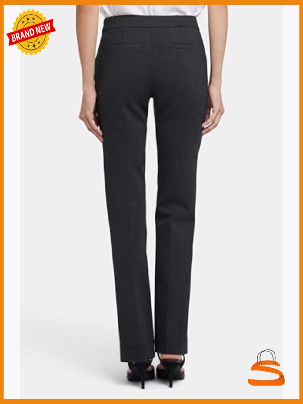 Slim Trouser Pants with Ponte Knit - Office Work Pants - Picture 4 of 7